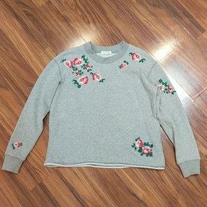Madewell embroidered flower sweatshirt